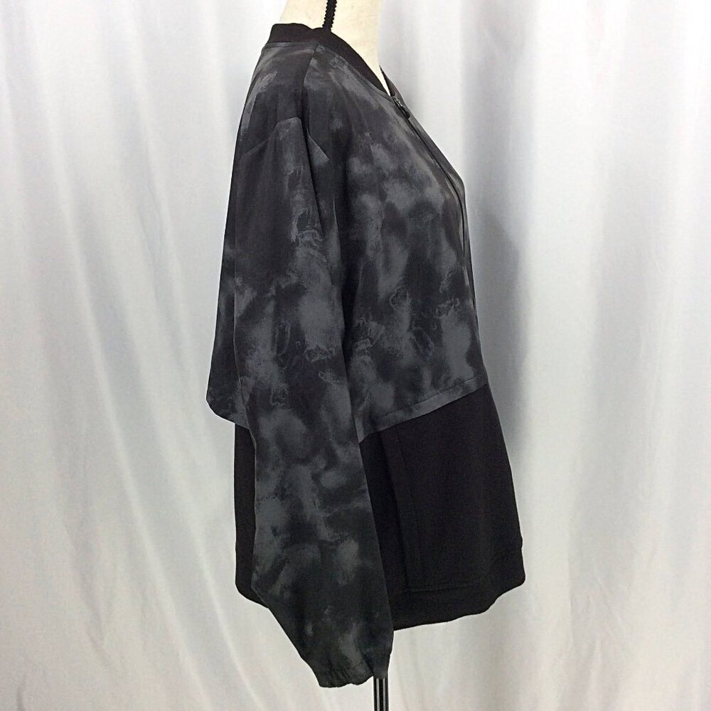Tek Gear DryTek Plus Size Mixed Media Windbreaker Jacket Womens 1X Black Workout - Picture 2 of 11